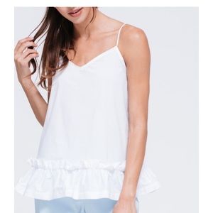 Pleione ruffle peplum tank